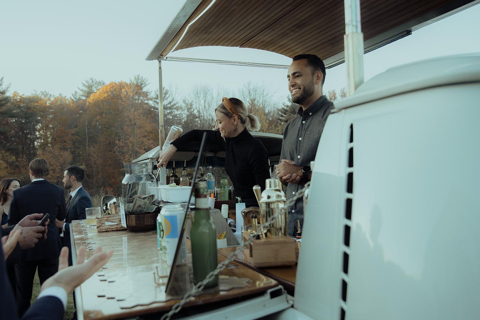 Friday evening welcome drinks at golden hour